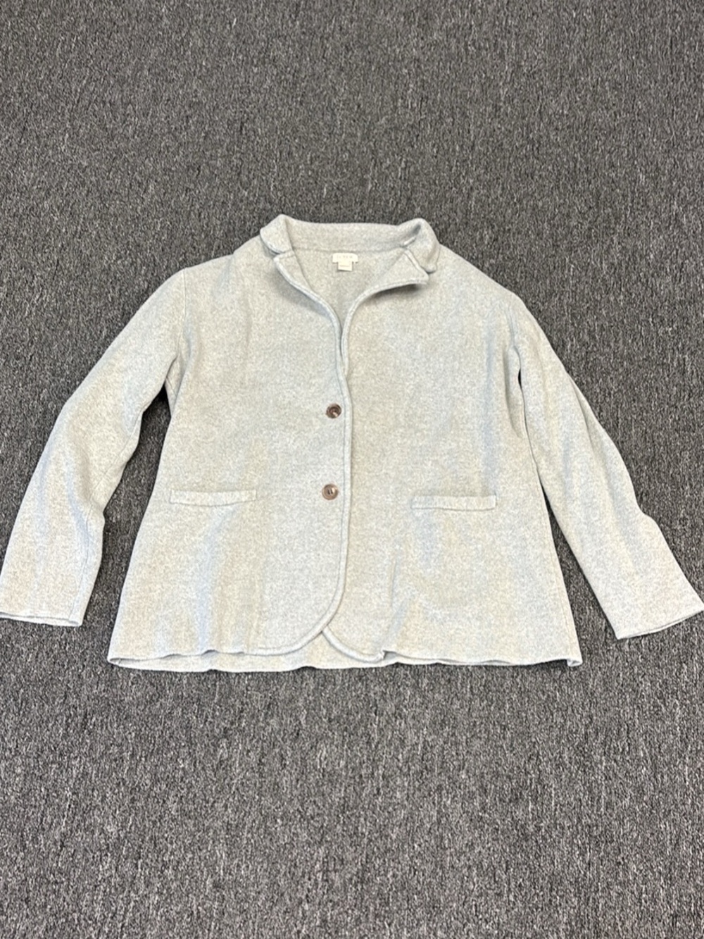 J. Crew Light Gray Knit Two-Button Blazer Size Large